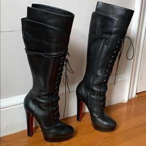 Christian Louboutin lace up boots